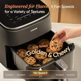 Cosori 9-in-1 TurboBlaze Air Fryer 6 Qt, Premium Ceramic Coating, 90°–450°F, Precise Heating for Even Results, Air Fry, Roast, Bake, Broil, Dry, Frozen, Proof, Reheat, Keep Warm, 120V, Dark Gray