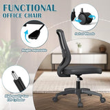 KIZECK Small Armless Mesh Office Computer Task Chair Without Arms with Adjustable Lumbar Support and Wheels for Adults and Kids