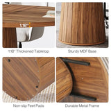 Oval Conference Table, 55.11 Inches Wood Meeting Table for 6 People, Rustic Meeting Seminar Boardroom Table with Wood Base (Brown)
