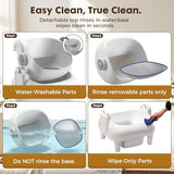 GTPLAYER Smart Cat Litter Box, Open-Top Self Cleaning Cat Litter Box with App Control, Safety Sensors, Large Capacity Waste Bin, Easy Maintenance, Automatic Litter Box for Multi-Cat Homes,White