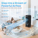 Swamp Cooler, 1800 CFM Windowless Portable Air Conditioners with 4.2 Gal Water Tank, 120° Swing,12H Timer,3 Modes & 3 Speeds,4 Ice Packs, Evaporative Air Cooler for Room,Bedroom,Office,Black