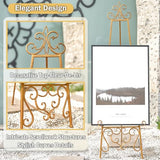 Metal Scroll Extra Large Free Standing Adjustable Display Stand Easel with Chain Support, Heavy Duty Easel for Sign, Wedding