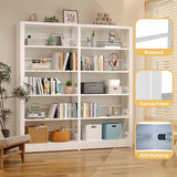 LyAosdFu 5-Tier Industrial Bookshelf, White Bookcases and Bookshelves