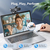 4K Webcam for PC - Ultra 4K HD, PDAF Autofocus, Dual Noise-Cancelling Mics, 73° FOV, Auto Light Correction, USB-A, Privacy Cover
