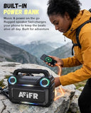 AFIFR Outdoor Bluetooth Speaker, 160W Loud Bass! Rugged, IP67 Waterproof, 24H Playtime with Lights, Wireless TWS Pairing Portable Speakers for Party, Outsides, Travel, Beach, Garage (Black)