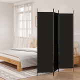 Zexlorith 3-Panel Room Divider, Folding Fabric Privacy Screen, Black