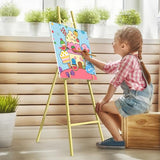 56" Gold Easel Stand for Sign, Heavy Duty Display Easel with Adjustable Chain