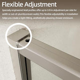 56-60" W x 71" H Pivot Swing Glass Shower Door,Pivot Frame Shower Door with 1/4"(6mm) Clear SGCC Tempered Glass,Chrome Finish Shower Doors,Reversible Installation