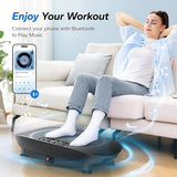 MERACH Vibration Plate Exercise Machine, Whole Body Workout Equipment for Women, Bluetooth and Silicone Pedal, Vibration Plate with Auto Mode, Vibrate Fitness Platform for Home (Black)