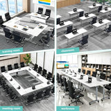 10 Pack Folding Conference Table,Modular Conference Room Table with Wheels,2-60 Person Modern Flip Top Nesting Mobile Tables,Space Saving Training Tables for Office