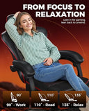 GTPLAYER Gaming Chair, Computer Office Chair with Pocket Spring Cushion, Linkage Armrests, Comfortable Leather Computer Chair, Black & Red