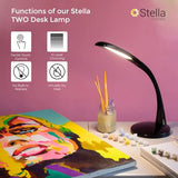 Stella Two Task Lamp, Adjustable Desk Lamp, Dimmable LED Light with Custom Color Temperature for Desk