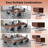 JNMDLAKO Conference Table, Folding Conference Room Tables On Wheels