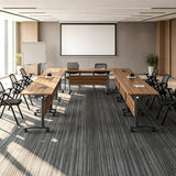 47.2in Folding Conference Table, Modular Meeting Table with Wheels