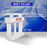 Kingdom Acrylic Lectern or Podium with 6 Column Base and a Wide Middle Shelf with Plenty of Space