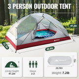 Forceatt Tent 3 Person Camping Tent, Waterproof and Windproof 3-4 Seasons Ultralight Backpack Tent, can be Installed Immediately, Suitable for Hiking, Camping, Outdoor…