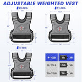 VBSD Adjustable Weighted Vest for Women Men 4-10LB Vest with 6 Ironsand Weights Body Weight Vest with Reflective Strip, Grey