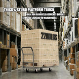 Heavy Duty Flatbed Cart, 2200LB Foldable Platform Truck Industrial Grade Weight Capacity
