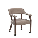 Set of 4 Dining Chairs with Casters and Arms, Rolling Dining Chairs with Wheels for Elderly
