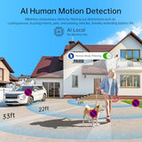 Security Cameras Wireless Outdoor 2K: Battery Powered WiFi Camera with AI Motion Detection for Home - Color Night Vision Spotlight Siren Alarm 2-Way Talk