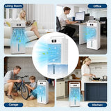 Portable Air Conditioners, 3-in-1 Evaporative Air Cooler with Touch Screen & Remote, 2.66Gal Cooling Fan, 6 Speeds & 3 Modes, 12H Timer, Includes 4 Ice Packs & Rolling Casters for Home, Office