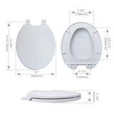 WSSROGY Round Toilet Seat with Lid, Slow Close Seat and Cover, Including Two Sets of Parts, Fit All Standard Round Toilet, Quiet Close, Plastic, White