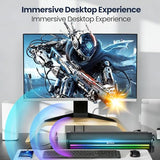 Tylubio Computer Speakers for Desktop, HiFi Stereo PC Soundbar with Dynamic RGB Lighting, USB & Type-C Plug&Play