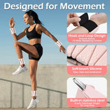 INDEPANDIA Wrist Ankle Weights for Women & Men, 4lbs Adjustable Weighted Bangles to Boost Calorie Burn & Strength, Arm & Leg Weights, Blush Beige