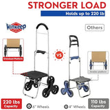 Grocery Foldable Trolley with Extra Large Shopping Bag Laundry Utility Cart with Adjustable Bungee
