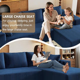 96" Modular Sectional Couch, Boneless L Shaped Cloud Sofa with Chaise Lounge