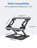 Laptop Stand for Desk, Adjustable Computer Stand with 360° Rotating Base, Laptop Riser LEEPONE