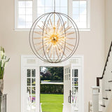 Vezzio Black and Gold Crystal Chandelier for High Ceiling Foyer Entryway