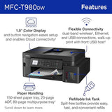 Brother INKvestment Tank 980 Wireless and Ethernet Color Inkjet All-in-One Printer with Multipurpose Tray