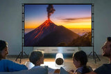 lejiada Giant 180 inch Projector Screen with Stand (Requires 14FT Space), 15FT Massive Outdoor Movie Screen 4K HD Front/Rear Projection, Foldable Anti-Crease Theater Screen with 2 Sandbags & Bag