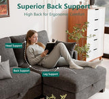 Modular Sectional Sofa, 132" U Shaped Couch with Storage, Chenille