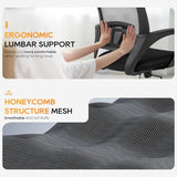 BestOffice | Ergonomic Office Chair | Mid-Back Swivel Desk Chair | Breathable Backrest & Lumbar Support | Adjustable Height