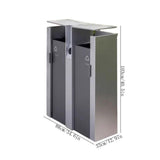 uP9sF2mD Outdoor Garbage Can Commercial Metal Trash Can Double Box Rubbish Bin Outdoor Trash Can