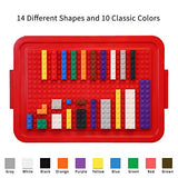 burgkidz Building Blocks Set with Storage Box and Lid Baseplate: 568 Pieces Classic Bricks Compatible with Major Brands, Wheels Doors Windows, STEM Toy for Toddlers Age 3+, Gift for Boys Girls