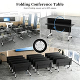 Modular Folding Conference Table Lockable Wheels for Office Classroom