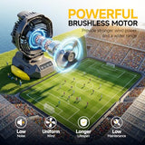 Portable Misting Fan with 25L Bucket, 30000mAh Rechargeable Battery Powered Floor Cooling Fan with 4 Strong Winds & 4 Spray Mister, Outdoor Oscillation Fans for Camping/Patios/Beach/Worksite (Yellow)