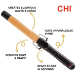 CHI Tourmaline Ceramic Curling Iron, Adjustable Temperature, Professional Tourmaline Hair Curler with Auto Shut-Off for Smooth, Frizz-Free Curls & Waves, 1″ Barrel