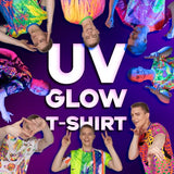 Teal Cyan Turquoise UV Glow Neon Oil Slick Mens Graphic T-Shirt Medium Reactive Blacklight Rave Festival Tee Short Sleeve Party EDM Club Streetwear Abstract Liquid Art Print Tee