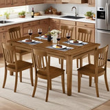 63"x39" Board Game Table with Removable Top Solid Wood Dining/Gaming Table