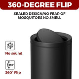 LEASYLIFE 10L/2.6GAL Black Bathroom Trash Can with Swing Lid,Bedroom Garbage can with lid, Small Trash Bin for Bathroom,Bedroom,Office,Living Room,Hotel,Bank