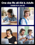 Cat Ear Bluetooth Headphones for Kids & Adults, 55H Play Time, Wireless Foldable & Wired Multi-Function LED Light Up Over Ear