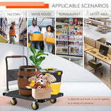 Platform Truck, Foldable Flatbed Cart Heavy Duty Push Cart Dolly Large Platform w/ 5