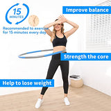 NEOWEEK 2lb Exercise Hoops for Adults, Adjustable Hoola Weighted Hoop, Detachable Section Soft Fitness Hoop for Weight Loss, Fat Burning, Home Gym Core Workout