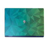 Laptop Skin Compatible with Alienware 16/16X Aurora (2025) - Blue Green Polygon - Premium 3M Vinyl Protective Wrap Decal Cover - Easy to Apply | Crafted in The USA by MightySkins