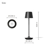 CORDIVA Cordless Table Lamp, Aluminum Rechargeable Dimmable LED Desk Lamp