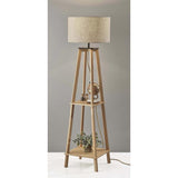 Adesso 3056-12 Kirby 59.75 inch 150.00 watt Natural Wood Shelf Floor Lamp Portable Light